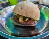 Foto del paso 7 de la receta Calabacín salteado con queso y hamburguesa