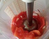 A picture of step 1 of Watermelon, Tomato, and Red Onion Gazpacho.