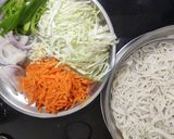 A picture of step 3 of Veg noodles with chicken Manchurian.