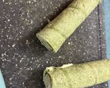 A picture of step 5 of Cajun turkey pinwheels.