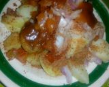 A picture of step 3 of Aloo chaat.