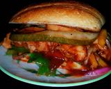 A picture of step 9 of Mike's EZ Hot BBQ Chicken Hoagies & EZ Baked Beans.