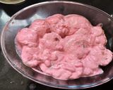 A picture of step 4 of Beetroot dahivada.