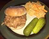 A picture of step 3 of Crock Pot BBQ Pulled Pork Sandwiches.