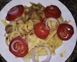 A picture of step 3 of Spaghetti with beef #authormarthon.