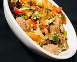 A picture of step 1 of Beef and Coconut stir fry.