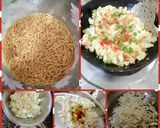 A picture of step 1 of Paneer veg egg with nest.