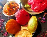 A picture of step 4 of Colourful pooris.