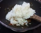 A picture of step 2 of Pudina (mint) Rice (tiffin recipe).