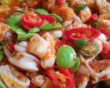Foto langkah ke 9 dari resep Cumi oseng pedas tahu+pete.
