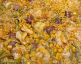 A picture of step 6 of Rice and Shrimp.