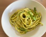 A picture of step 4 of Salad leaves pesto pasta with yogurt (under 30-minute meal!).