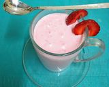 A picture of step 5 of Cafe Style Strawberry 🍓🍓 Thick Lassi Shake.