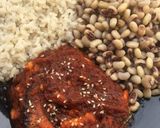A picture of step 3 of Rice and beans with hot sauce.
