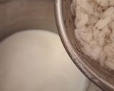 A picture of step 2 of Jamun Poha pudding (Java plum Rice flakes pudding).