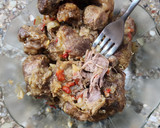Foto del paso 5 de la receta: 🥩🥔Pastel de papa y calabaza con relleno de osobuco desmechado 🥔 Económico y rendidor🥔🥩