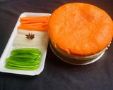 A picture of step 7 of Tricolor Dhokla Cake.