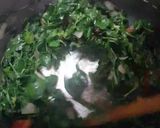 A picture of step 3 of Cholai ka saag (Amaranth loaves).