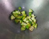 A picture of step 2 of Neem Leaves with Eggplant Stir- Fry.