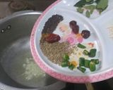 A picture of step 4 of Kadhi khichri & Gurde ka Salan ki thaali.