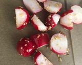 A picture of step 2 of Sesame avocado and radish on toast - vegan.