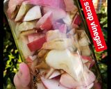 A picture of step 1 of Apple cider vinegar (from apple cores).