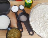 A picture of step 1 of Zaatar bake varieties (Zaatar Roll, Croissant, and bread).