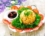 Hình bước làm 4 của món Cơm chiên cá cơm chay và rau củ