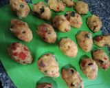 A picture of step 4 of Yam balls with deeping sauce.