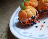 A picture of step 3 of Mandarin Orange "Pumpkin" Treats.