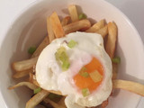 Sanguche de vacío completo, con papas fritas y huevo frito