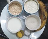 A picture of step 1 of Oats Banana French Crepes (pan cake).