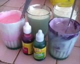 Foto langkah ke 4 dari resep Rainbow cake kukus ku .