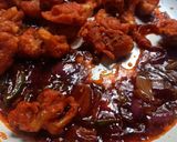 A picture of step 3 of Cauliflower Dry Manchurian.