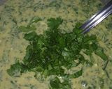 A picture of step 3 of Besan-Methi Chilla.
