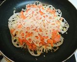 A picture of step 5 of Crispy lutus root (renkon) pizza.