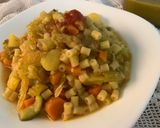 A picture of step 4 of Fresh Minestrone with Tubettini and Vegetable Purée from Scraps.