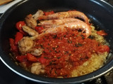 Gazpachos manchegos con pollo y gambones al estilo de mi madre