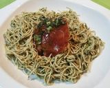 Foto del paso 5 de la receta Noodles con pesto de pistachos y crujiente de jamón