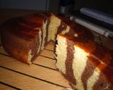 A picture of step 9 of Zebra Cake.