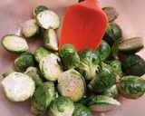 A picture of step 2 of Crispy Parm Brussels Sprouts with Roasted Garlic Aioli.