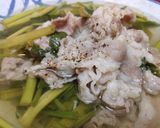 Hình bước làm 2 của món Canh rau muống nấu ba chỉ bò