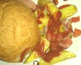 A picture of step 1 of Potato wedges and home made burger.