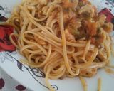 Foto del paso 6 de la receta: Pollo al wok con verduritas y spaghetti