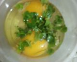 A picture of step 1 of Cheesy chicken n bell peppers omelet.