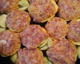 A picture of step 8 of Cheesy Sausage stuffed in Pattypan Squash.