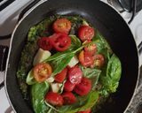 Foto del paso 3 de la receta: Omelette de espinaca caprese