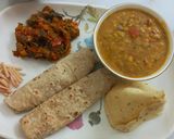 A picture of step 9 of Punjabi dinner thali.