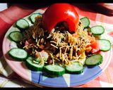 A picture of step 2 of Chana chat salad.