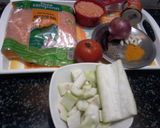 A picture of step 1 of Masoor Dal and Bottle Gourd with Onion-Tomato Tadka.